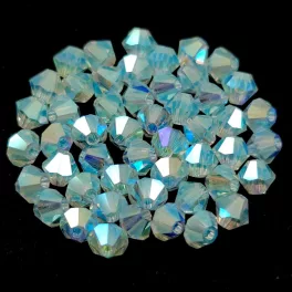   Preciosa bicone gyöngy - Silver Aqua AB 2x - méret: 4mm - 250db - AKCIOS