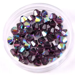 Preciosa bicone gyöngy - Amethyst AB - 3mm