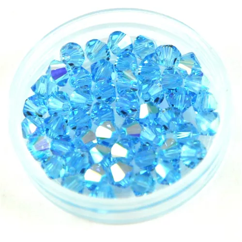 Preciosa bicone gyöngy - Aqua AB - 3mm - 50db