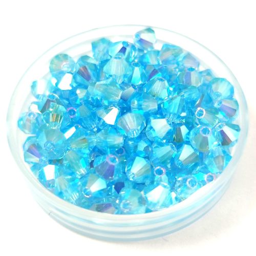 Preciosa bicone bead - Aqua Bohemica 2X AB - 4mm