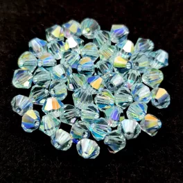 Preciosa bicone gyöngy -  Silver Aqua AB - 4mm