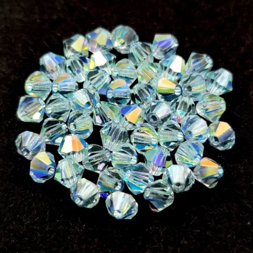 Preciosa bicone gyöngy -  Silver Aqua AB - 4mm