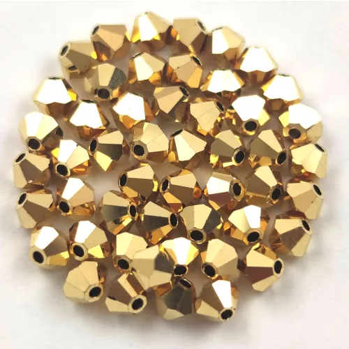 Preciosa bicone gyöngy - Aurum Full - 4mm
