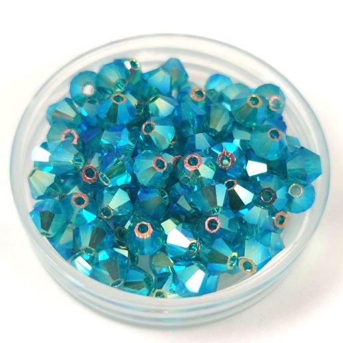 Preciosa bicone bead - Blue Zircon AB 2X - 4mm