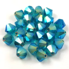 Preciosa bicone gyöngy - Blue Zircon AB 2X - 6mm