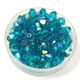 Preciosa bicone gyöngy - Blue Zircon AB - 4mm