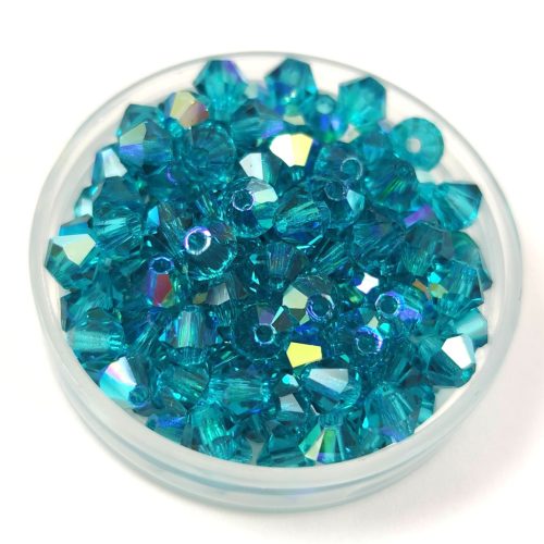 Preciosa bicone bead - Blue Zircon AB - 4mm