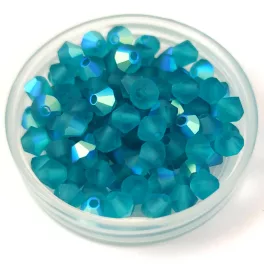 Preciosa bicone gyöngy - Blue Zircon Matt AB - 4mm