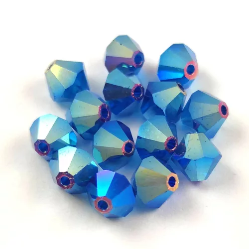 Preciosa bicone gyöngy - Capri Blue AB 2X - 6mm