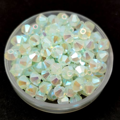 Preciosa bicone gyöngy - Chrysolite Opal AB 2X - 4mm - 50db