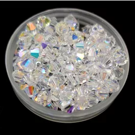 Preciosa bicone gyöngy - Crystal AB - 4mm