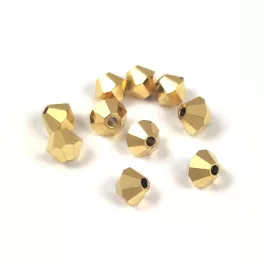 Preciosa bicone gyöngy - Crystal Full Aurum - 6mm