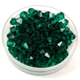 Preciosa bicone gyöngy - Emerald - 6mm