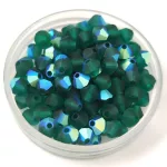 Preciosa bicone gyöngy - Emerald Matt AB - 4mm