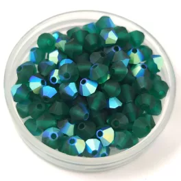 Preciosa bicone gyöngy - Emerald Matt AB - 4mm