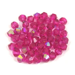 Preciosa bicone gyöngy - Fuchsia AB - 3mm - 50db