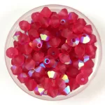 Preciosa bicone gyöngy - Indian Pink Matt AB - 4mm