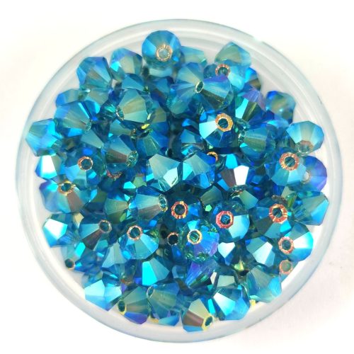 Preciosa bicone bead - Indicolite AB 2X - 4mm