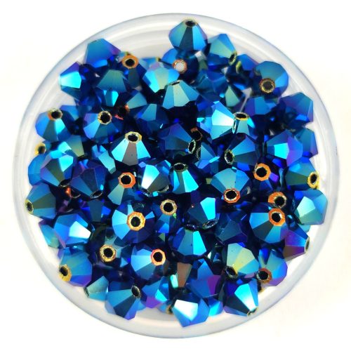 Preciosa bicone bead - Jet AB 2X - 4mm