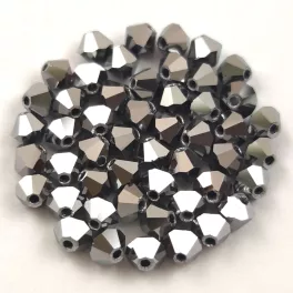   Preciosa bicone gyöngy - Jet Light Hematite Full - 4mm - 50db