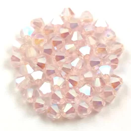 Preciosa bicone gyöngy - Light Rose AB 2X - 4mm - 50db