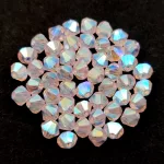 Preciosa bicone gyöngy - Light Rose AB 2X - 4mm - 50db