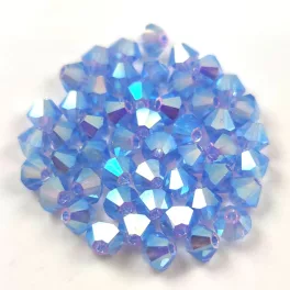 Preciosa bicone gyöngy - Light Sapphire AB 2x - 4mm - 50db