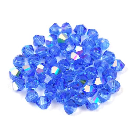 Preciosa bicone gyöngy - Light Sapphire AB - 3mm - 50db