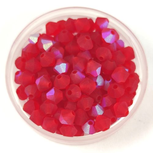 Preciosa bicone bead - Light Siam Matt AB - 4mm