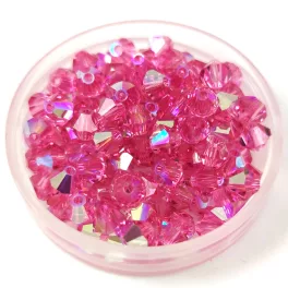 Preciosa bicone gyöngy - Rose Glitter - 4mm