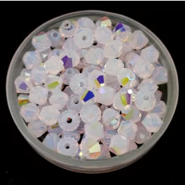 Preciosa bicone gyöngy - Rose Opal AB - 4mm