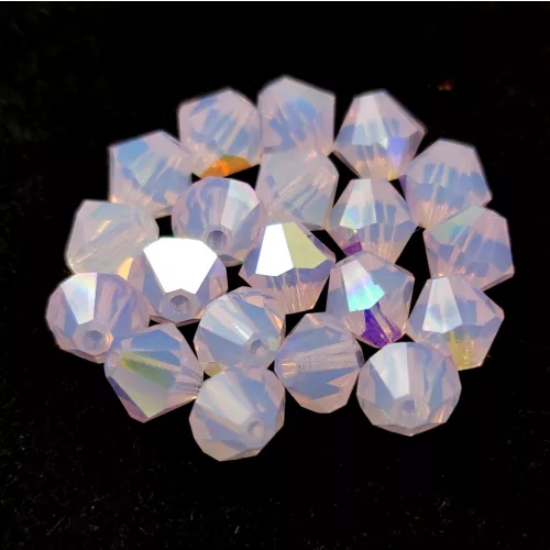 Preciosa bicone gyöngy - Rose Opal AB - 6mm