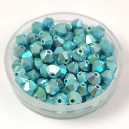 Preciosa bicone gyöngy - Turquoise AB 2X - 4mm