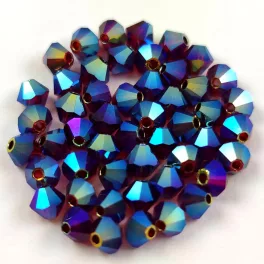Preciosa bicone gyöngy - Vivid Siam 2x - 4mm - 50db