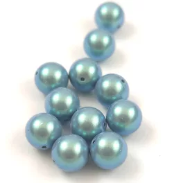 Preciosa tekla üveg gyöngy - Pearlescent Blue - 8mm 