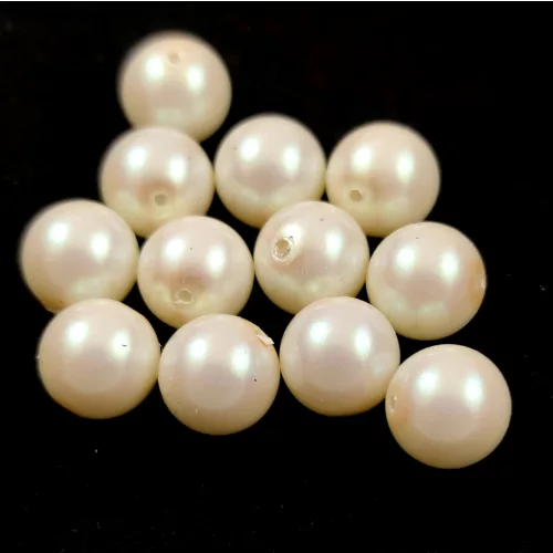 Preciosa tekla üveg gyöngy - Pearlescent Cream - 8mm 