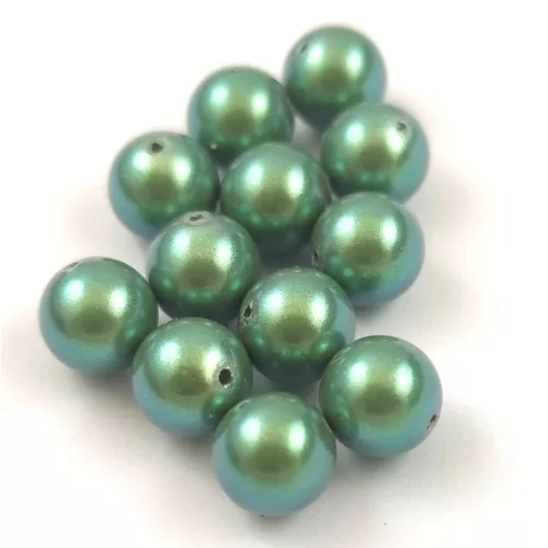 Preciosa tekla üveg gyöngy - Pearlescent Green - 8mm 