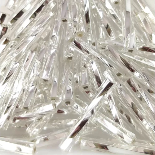 Preciosa szalmagyöngy - csavart mintás - Silver Lined Crystal - 15mm