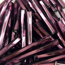   Preciosa szalmagyöngy - csavart mintás - Silver Lined Amethyst - 20mm