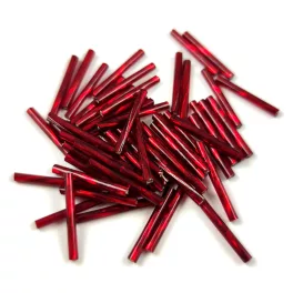   Preciosa szalmagyöngy - csavart mintás - Silver Lined Ruby - 20mm