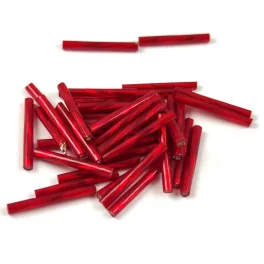   Preciosa szalmagyöngy - csavart mintás - Silver Lined Ruby - 20mm