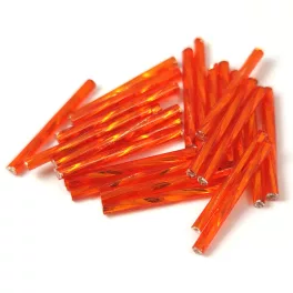   Preciosa szalmagyöngy - csavart - Silver Lined Light Orange - 25mm