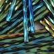 Preciosa szalmagyöngy - csavart mintás - Metallic Blue Green Iris - 35mm