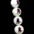 Pressed Round Glass Bead - Metallic Purple Bell - 10mm - White