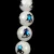 Pressed Round Glass Bead - Metallic Blue Bell - 10mm - White