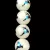 Pressed Round Glass Bead - Metallic Blue  Deer - 10mm - White