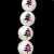 Pressed Round Glass Bead - Metallic Purple Pine - 10mm - White