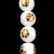 Pressed Round Glass Bead - Golden Snowflake - 10mm - White