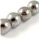 Pressed Round Glass Bead - Silver - 10mm