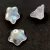 Czech pressed flower bead - bellflower - Crystal AB - 8x13mm